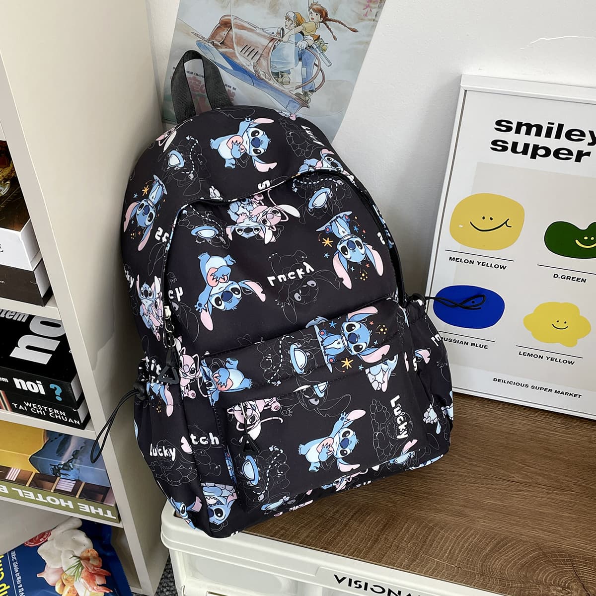 Cross-Border Backpack Spring and Summer New Simple Backpack Printed Bag Campus Style Korean Student Backpack High Appearance Bag