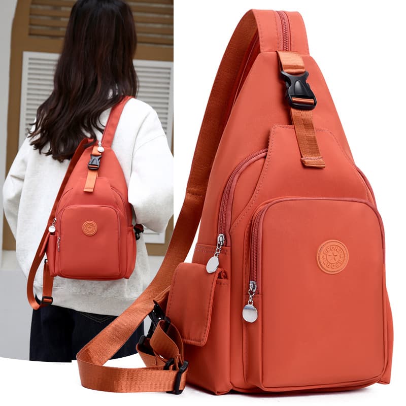 2025 New Chest Bag and Backpack 2-in-1 Lightweight Small Backpack for Women with Multiple Compartments Men's Waterproof Oxford Cloth Bag