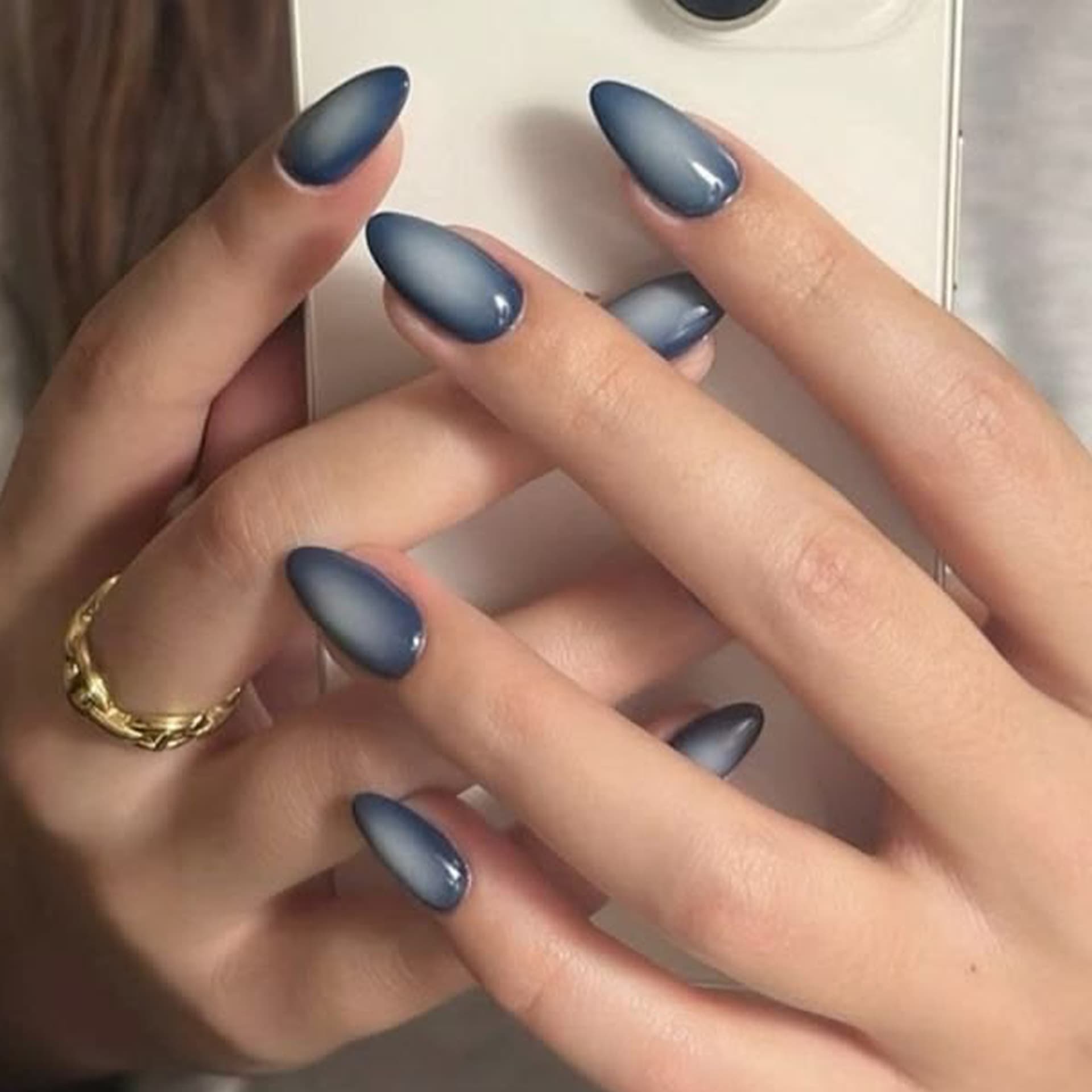 Lefan Simple Ombre Press-On Nails European American Export False Nails Almond Shape Wearable Finished Nail Tips Wholesale