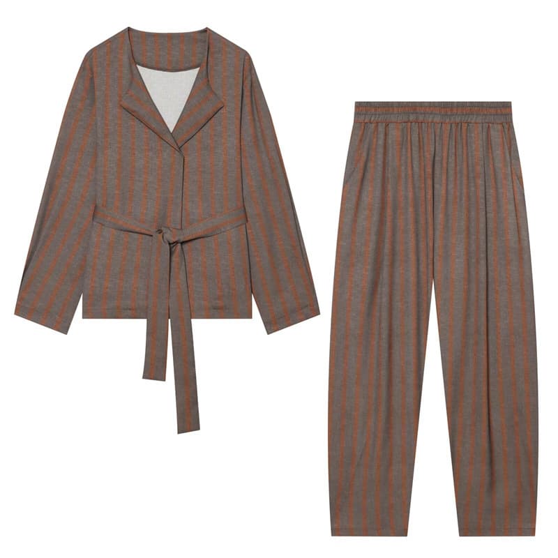 Cross-border Trade 2026 Summer New Women's Striped Blazer 2775647 + Striped Pants 2444647