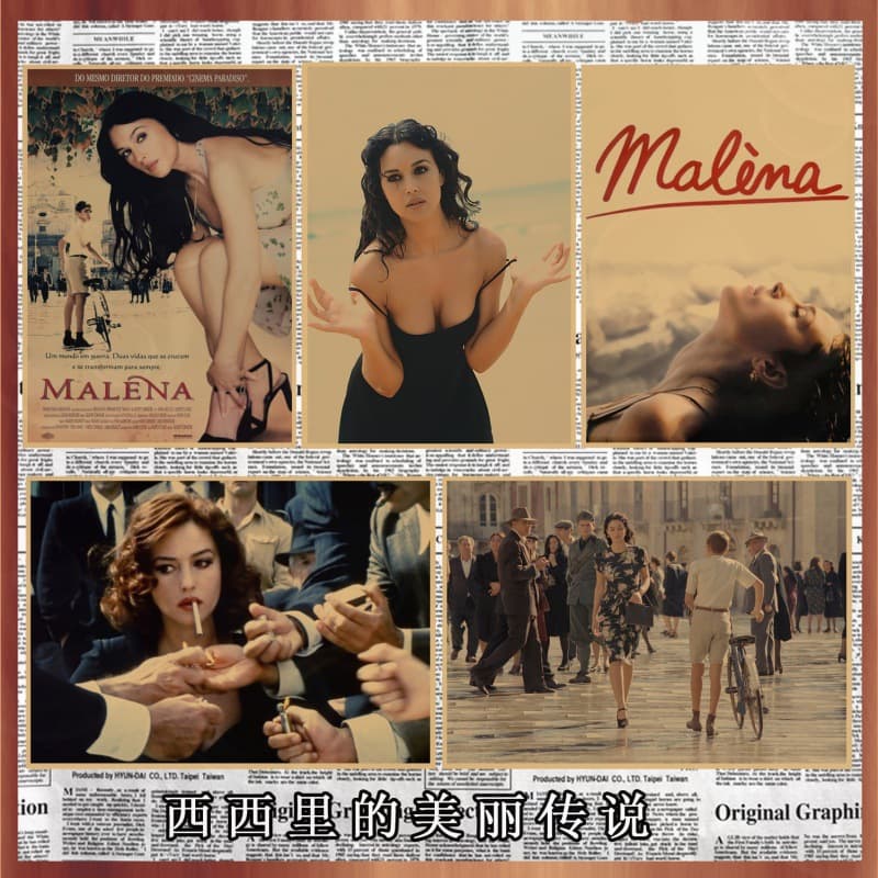 Free Shipping Sicily's Beautiful Legend Movie Poster Monica Bellucci Sexy Female Star Retro Kraft Paper