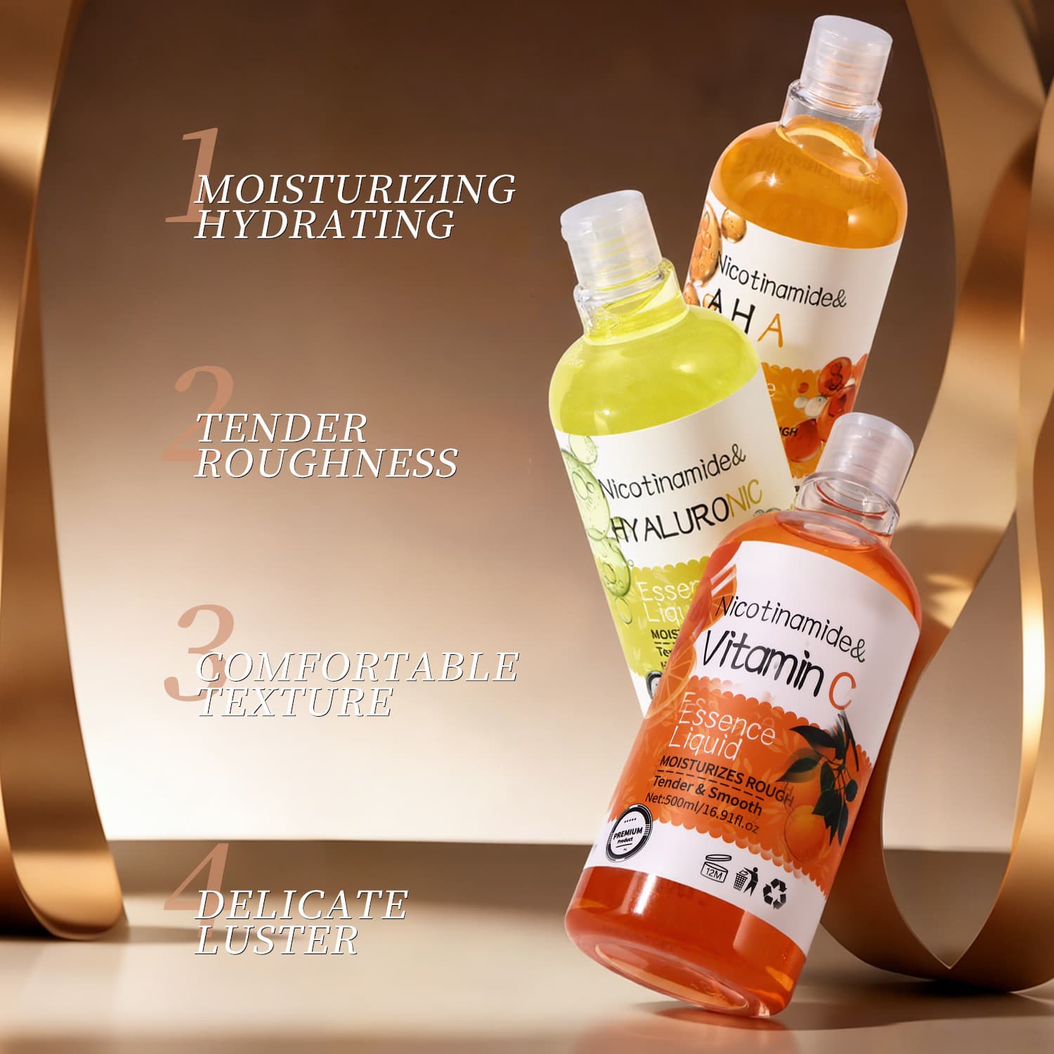 Cross-border Facial Hyaluronic Acid Serum AHA, Vitamin C & Hyaluronic Acid Serum