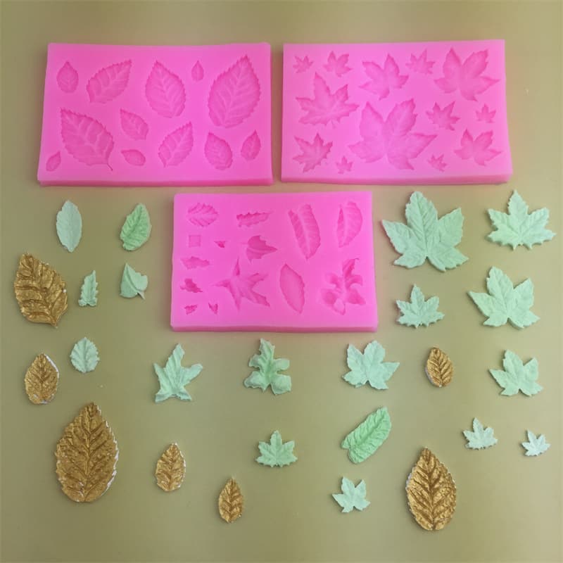Various Maple Leaf Shape Silicone Mold for Plaster, Epoxy Resin, Chocolate, Fondant, and Mousse Cake