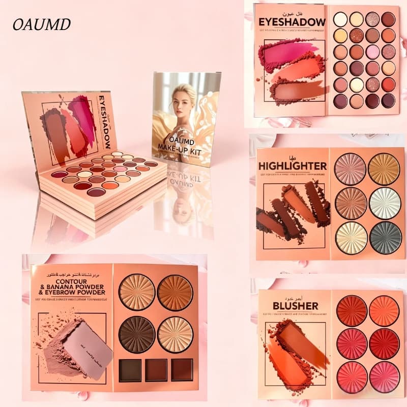 OAUMD New Makeup Artist Contouring 43-in-1 Book Eyeshadow Palette with Pearl and Matte Finishes, Blush, Highlighter for Stage