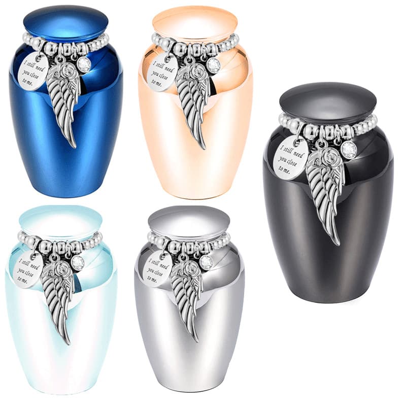 Unmarked pet/loved one's ash container, ballpoint pen wing-designed urn, moisture-proof memorial ash jar.