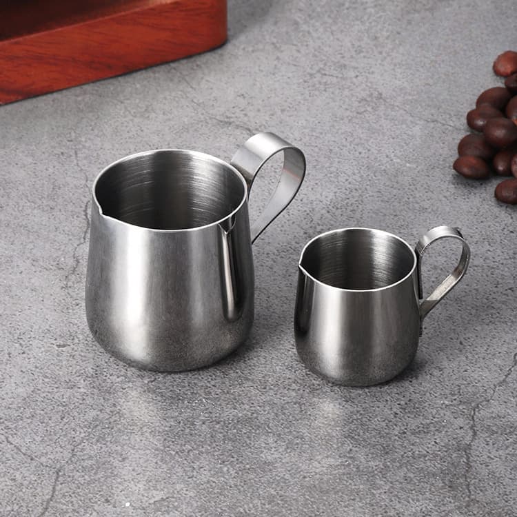 Manufacturer 304 Stainless Steel Mini Milk Jug Frothing Pitcher Spout Frothing Jug Small Milk Pot Coffee Milk Cup Coffee Tool