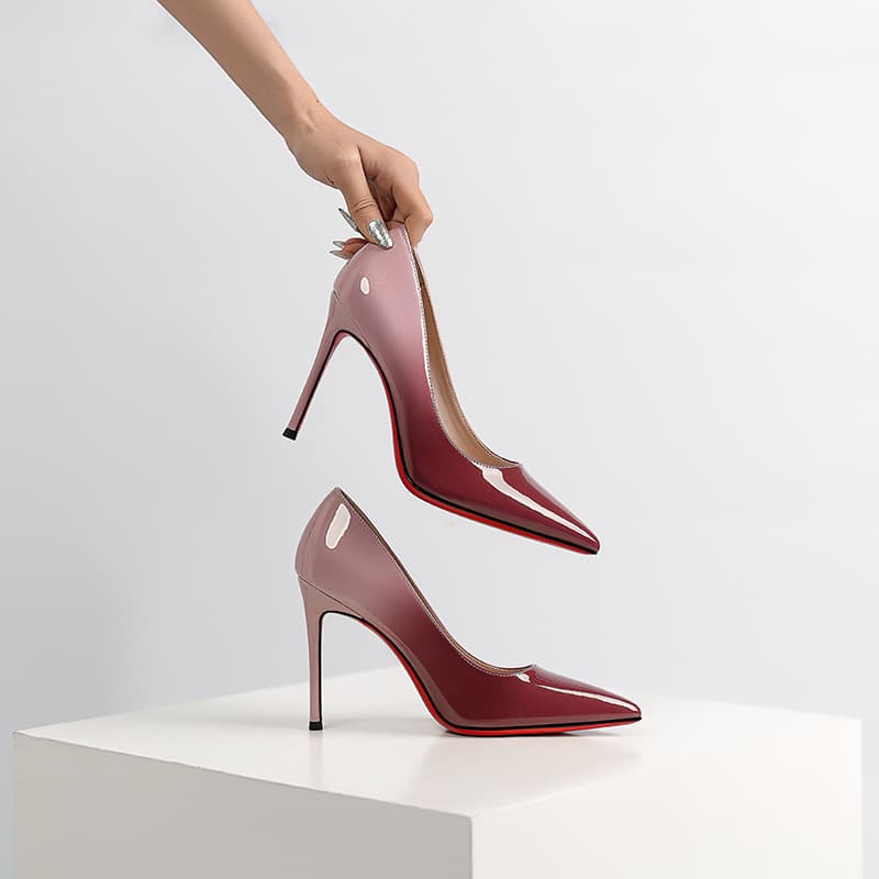 Women's High-Heeled Shoes That Don't Tire Your Feet, Shallow Mouth Patent Leather New Style Pointed Toe Sexy Nightclub Style Single Shoes with Thin High Heels