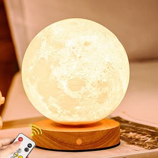 Bulk Remote Control Rotating Moon Lamp Smart Voice Moon Lamp 2026 Planet Lamp Bedroom Desk Lamp Internet Celebrity Non-Suspension
