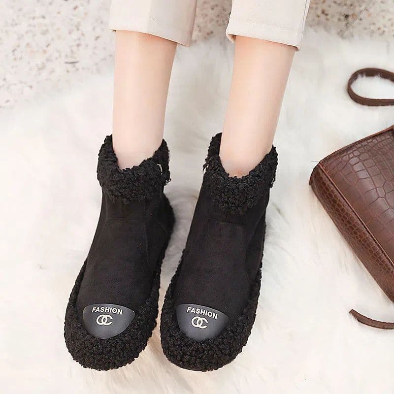 Thickened Cotton Snow Boots Women's Fuzzy Shoes 2022 Winter New Student Martin Boots Fleece-Lined Cotton Shoes Versatile Short Boots