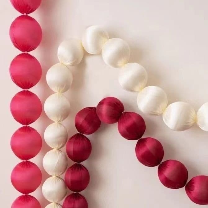 Wedding Engagement Banquet Bridal Room Decoration Foam Ball String Fabric Ball Hanging Background Wall Decor