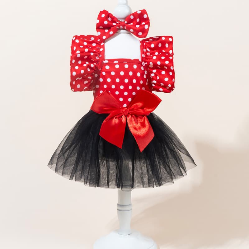 Pet Dog Polka Dot Dress Cat Dress Dog Party Clothes Pet Coat Cat Dress