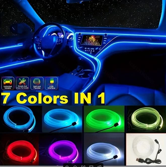 Best Seller Car Ambient Light RGB Multicolor Atmosphere Light Phone APP Control Multi-Color Adjustable No-Damage Installation