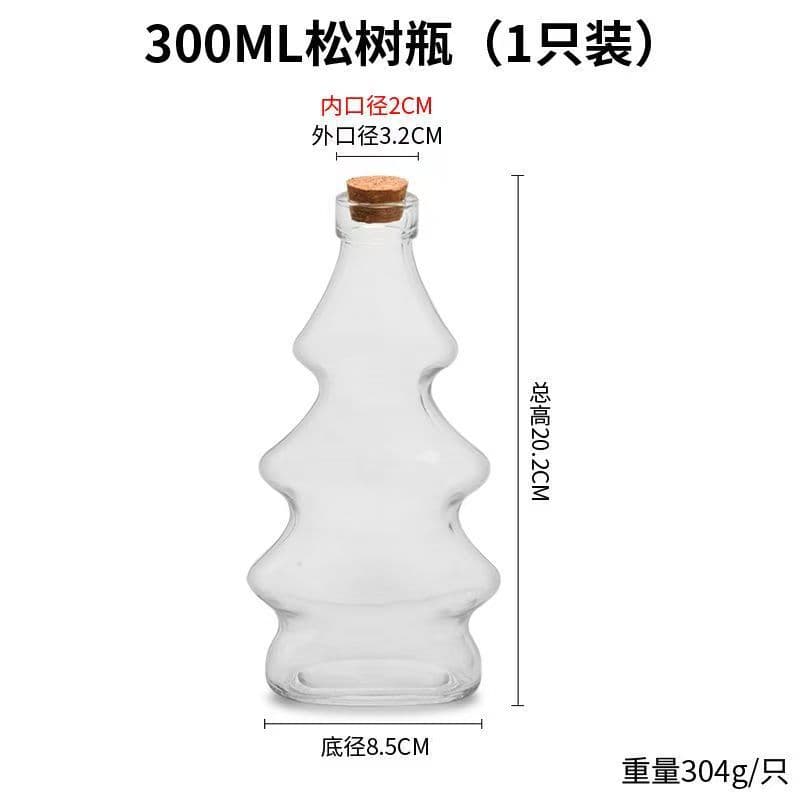 Creative Glow-in-the-Dark Lucky Star Wish Bottle LED Light Glass Cork Bottle Warm Light Star Bottle Decoration Christmas Gift