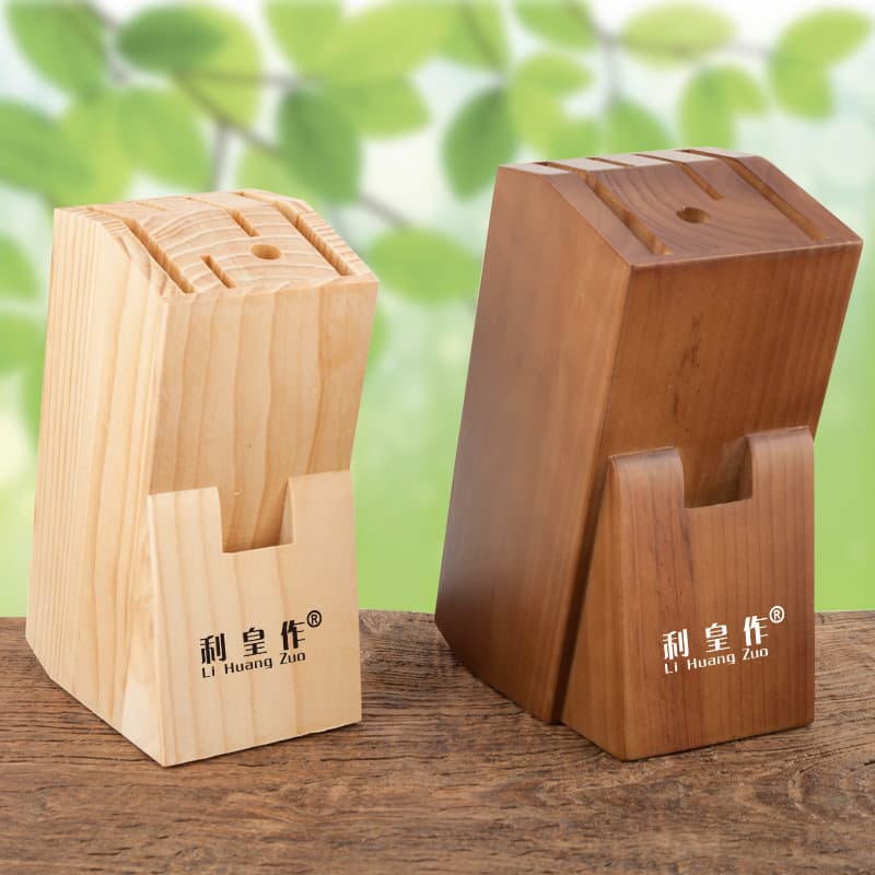 Solid Wood Knife Block Kitchen Utensil Knife Storage Rack Knife Holder Wooden Knife Stand