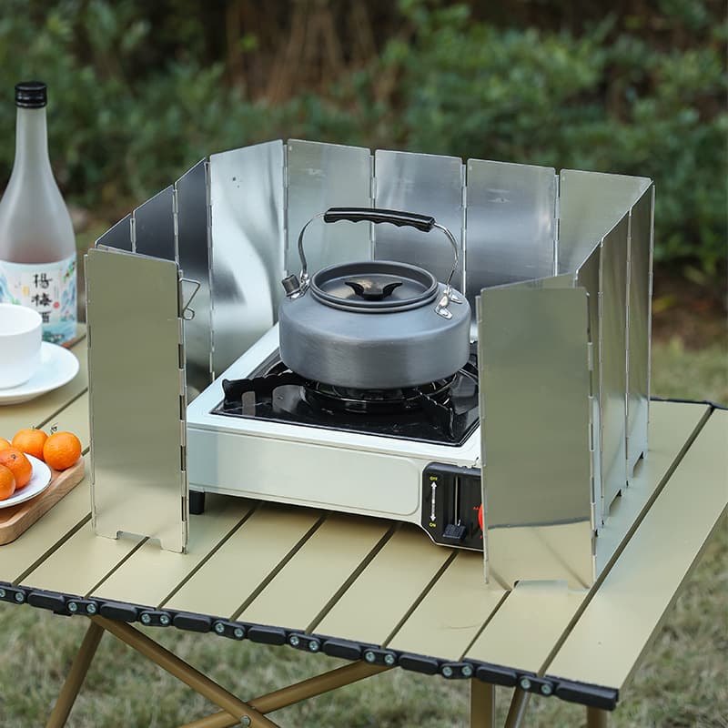 Outdoor stove, portable gas stove, camping windproof board, gas stove windproof cover, burner ring, windproof board for camping.