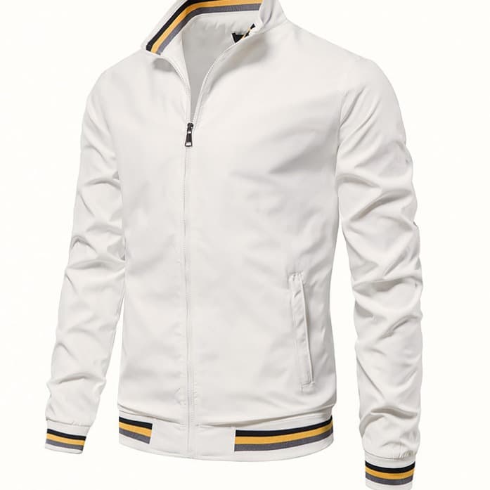 Casual Men's Jacket Striped Lapel Fashion Sports Vest From China Large Size Stock Available In Multiple Colors For All Seasons