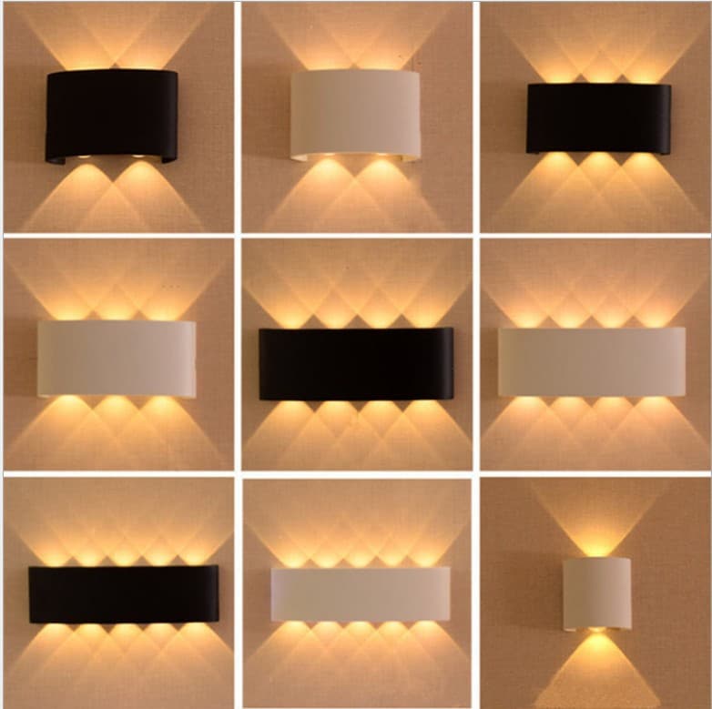 LED waterproof wall lamp super bright wall creative 6 lights living room bedside lamp modern simple black wall lamp outdoor