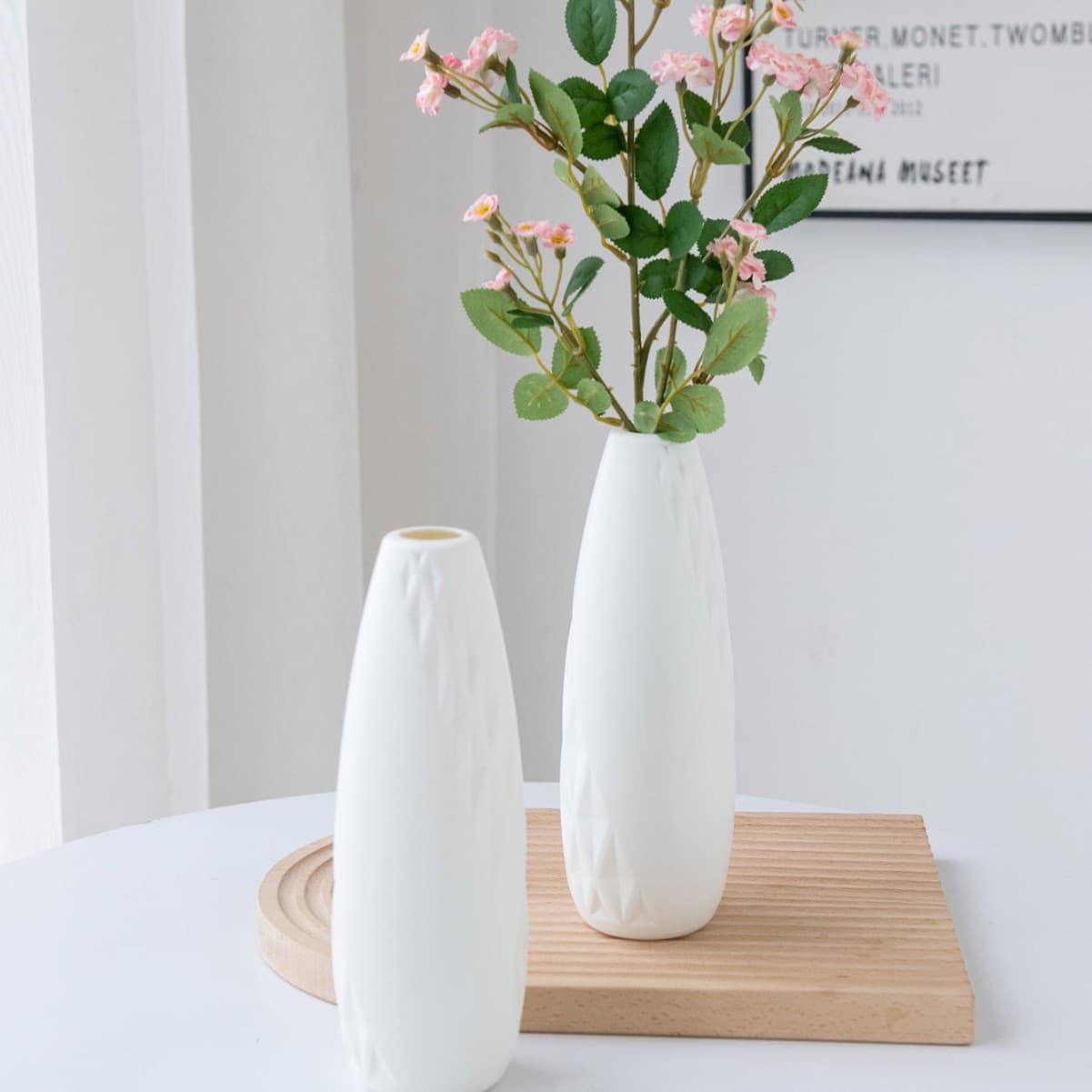 Creative fall-resistant vase, European-style ornaments, plastic vase, fall-resistant, creative Nordic color vase, colorful imitation glaze flower ware