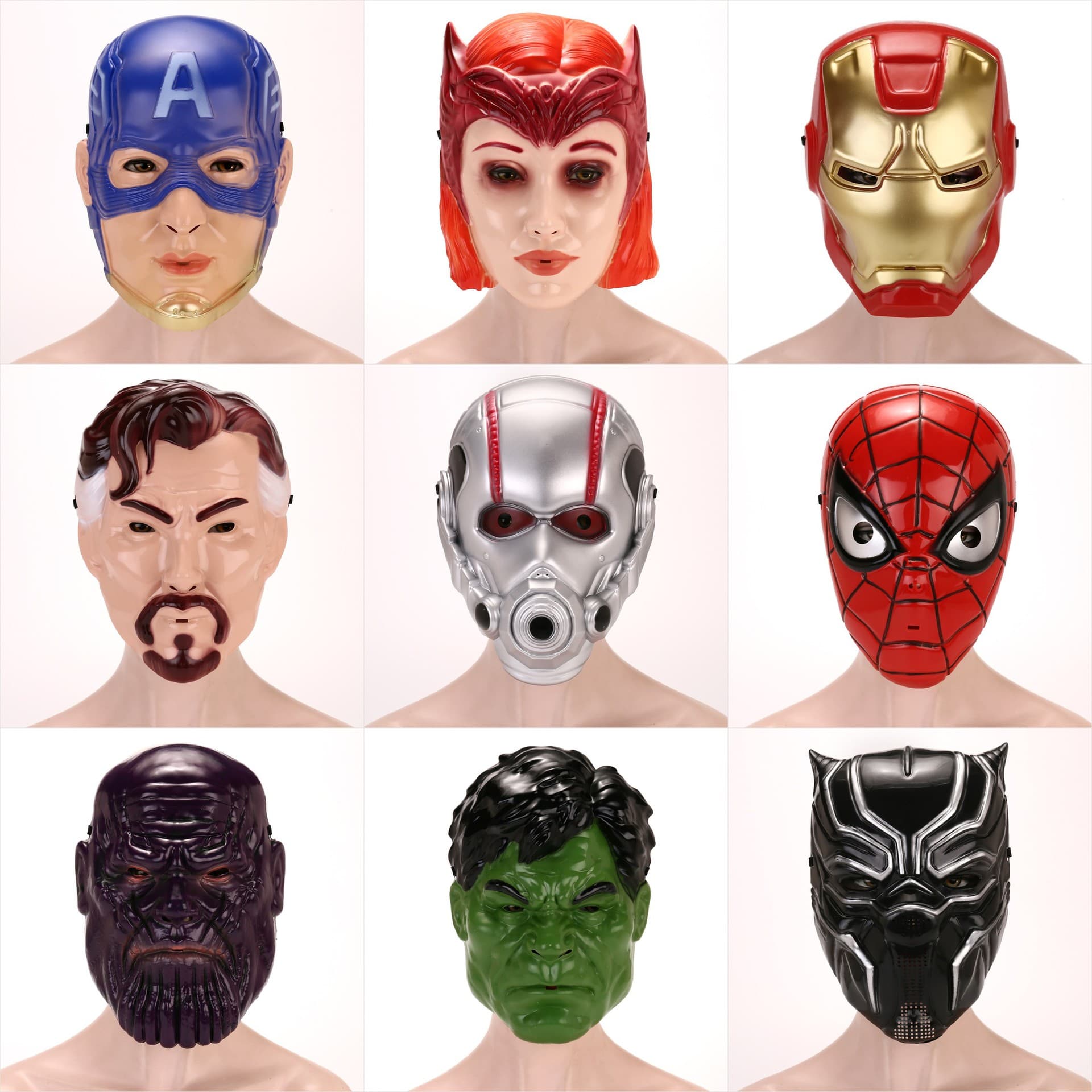 Marvel Avengers Mask Iron Spider-Man Black Panther Doctor Strange Thanos Cosplay Prop Mask
