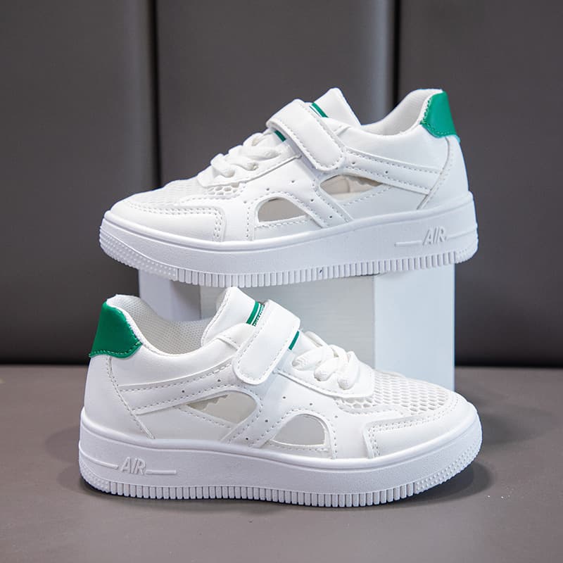 2026 Children's Mesh Shoes Summer Thin Style Breathable Single Mesh Low-Top White Sneakers for Boys and Girls Non-Slip