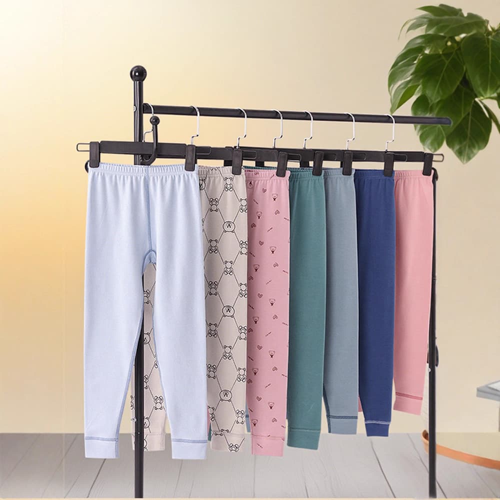 Class A Pure Cotton Children's Thermal Long Johns, Boys and Girls, Soft Cotton Fleece Pants, Baby Lined Pants, Warm Underwear for Older Kids