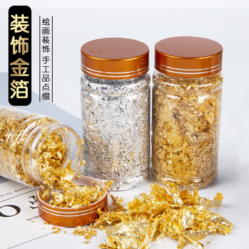 Gold foil, gold foil paper scraps, decorative painting paper, imitation gold foil, 3g copper and aluminum foil, comes with bamboo clips, Yongbo best-selling product.