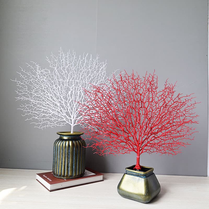 Direct Sale Peacock Coral Branch 4-Color Artificial Flowers Fake Flowers Wedding Decoration Dish Decoration Accessories Artificial Plants