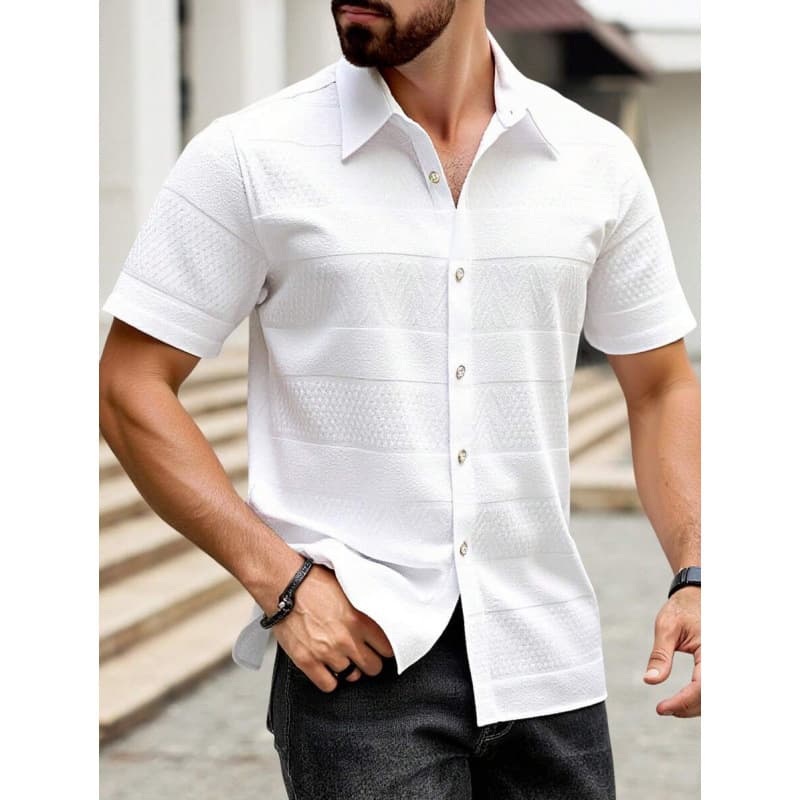 R 64364 Men's Polo Collar Short Sleeve Shirt