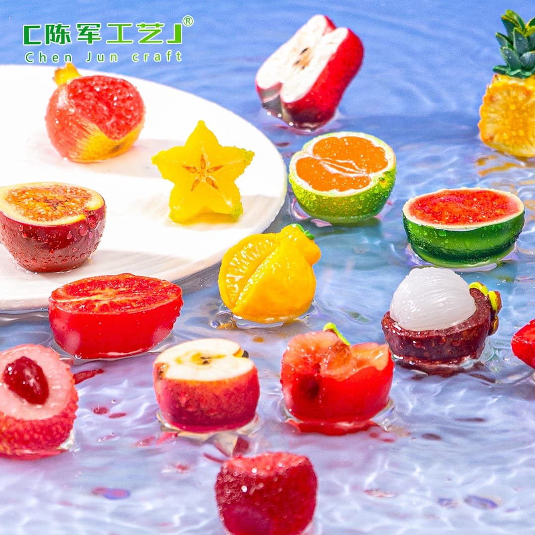 Micro Landscape Creative Half-Cut Apple Watermelon Fruit Cute Grain Food Toy DIY Decoration Hanging Accessory Desktop Small Ornament