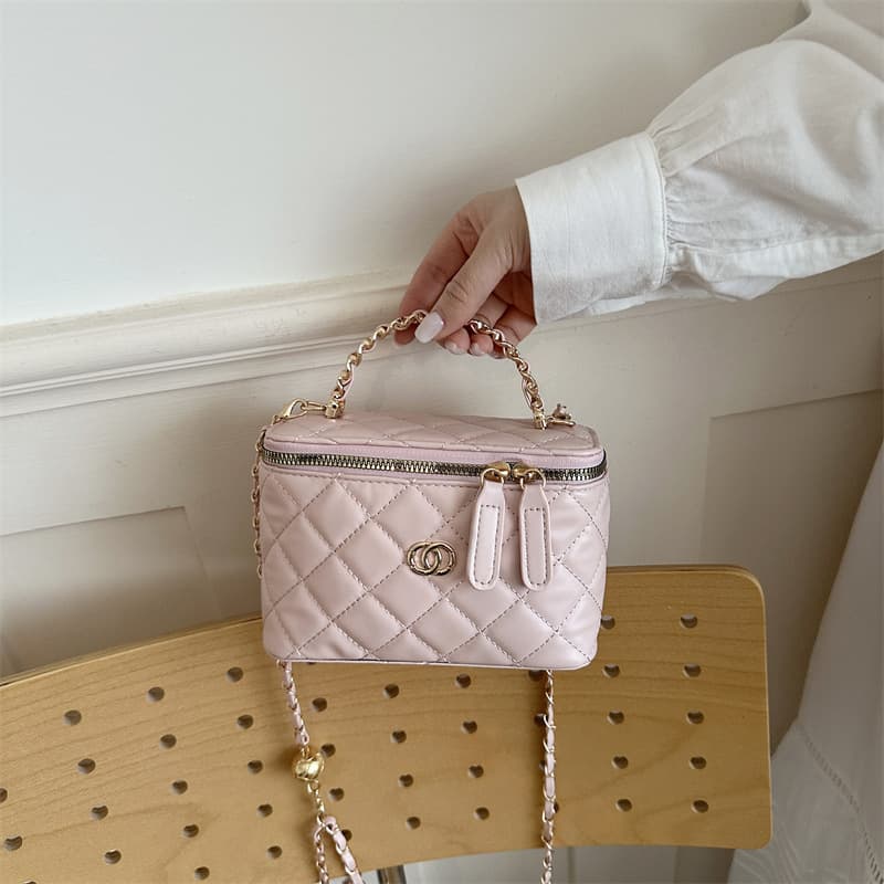 High-end diamond style small fragrant chain box bag small bag 2026 new fashion versatile one-shoulder cross-body mobile phone bag