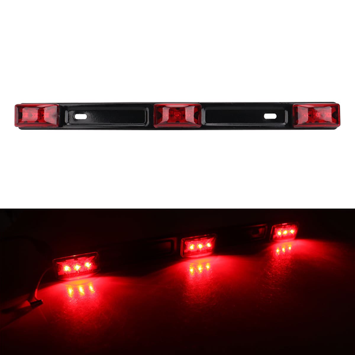 Truck Light Bracket Tail Light 9-LED 12V Red Pickup High Mount Brake Light Warning Light Cargo Side Light Strip Light
