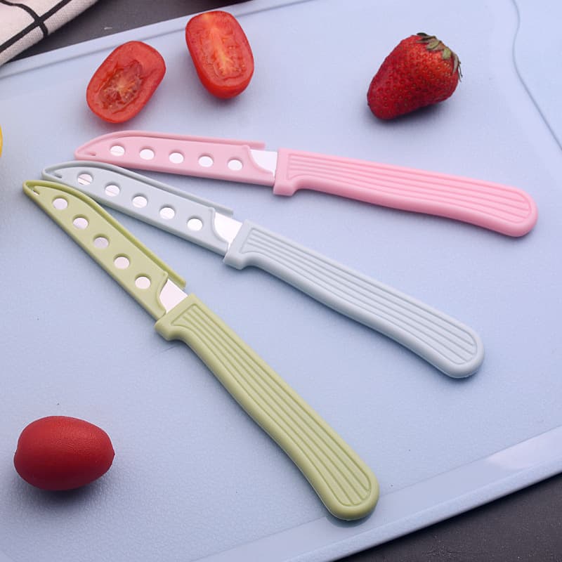 Wholesale Kitchen Portable Straight Grain Small Knife - Household Peel Cutting and Peeling Knife, Stainless Steel Colorful Sheathed Mini Fruit Knife
