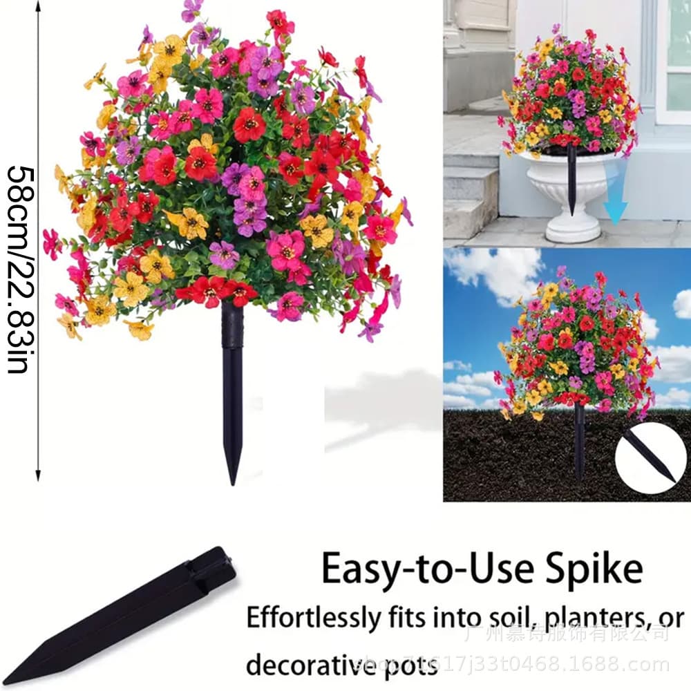 2025 Cross-Border Spring Artificial Red Eucalyptus Tree Ground Insert Outdoor Plants