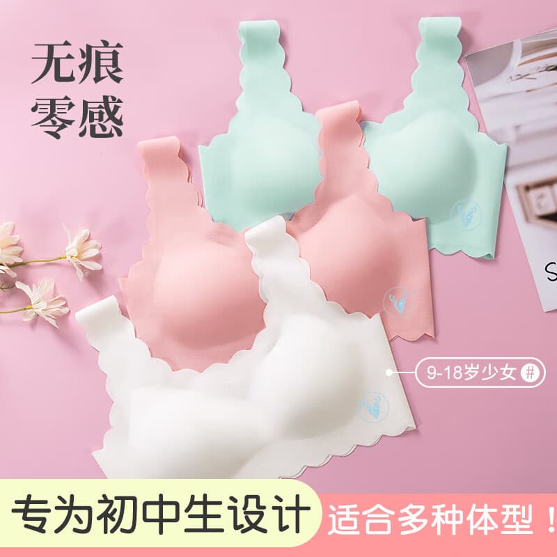 Seamless Developmental Period Underwear for Older Girls, Elementary School Students, Vests, Junior High School Students, Girls' Underwear, Ice Silk Bra