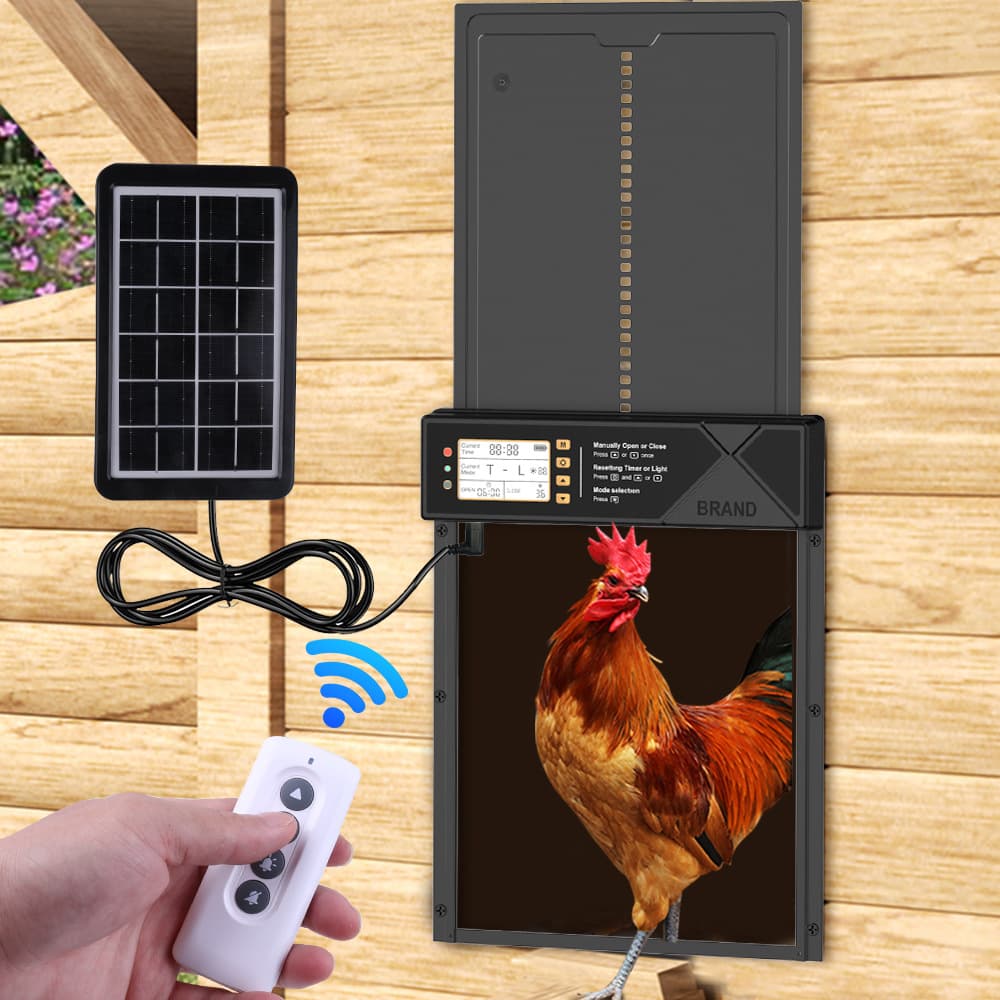 Large Chicken Coop Door Solar Powered Chicken Door USB Charging Chicken House Door Amazon Top Category Chicken Door Supplier Factory