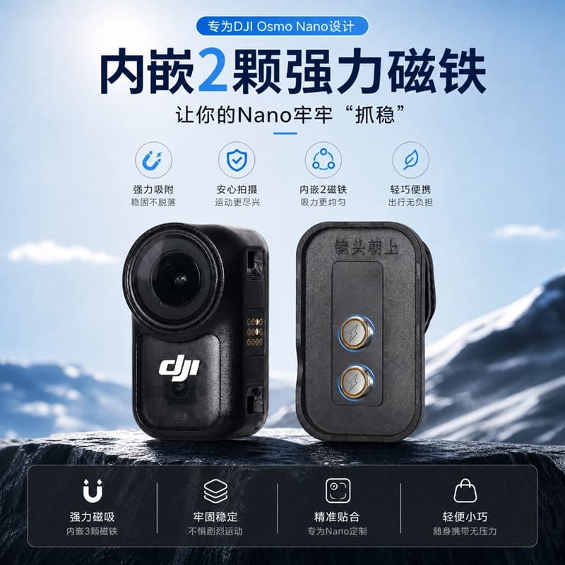 Suitable for DJIOSMO NANO multi-function image transmission expansion bracket horizontal and vertical shooting wrist strap backpack clip accessories