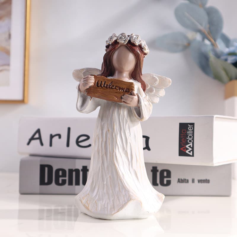 Cross-border placard angel girl statue ornaments resin crafts wall living room desktop home entrance decoration