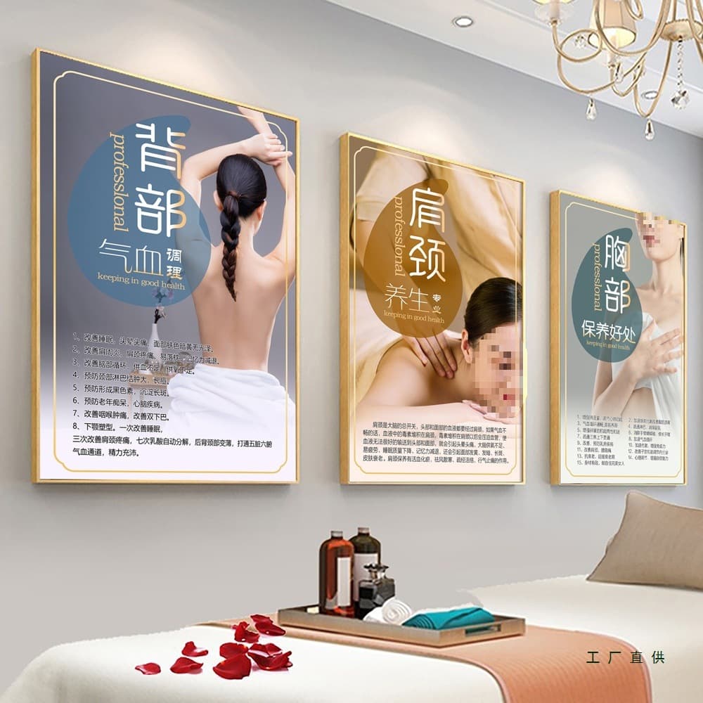 Beauty Salon Decorative Painting, High-End Health Promotion Poster, Facial Freckle Removal Meridian Essential Oil Open Back Poster Kt Board