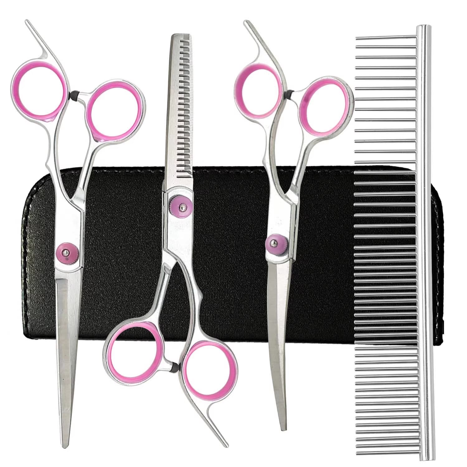Cross-Border Pet Scissors Beauty Tool Set Professional Hair Trimming Scissors Dog Hair Curved Scissors Dog Hair Cutting Scissors