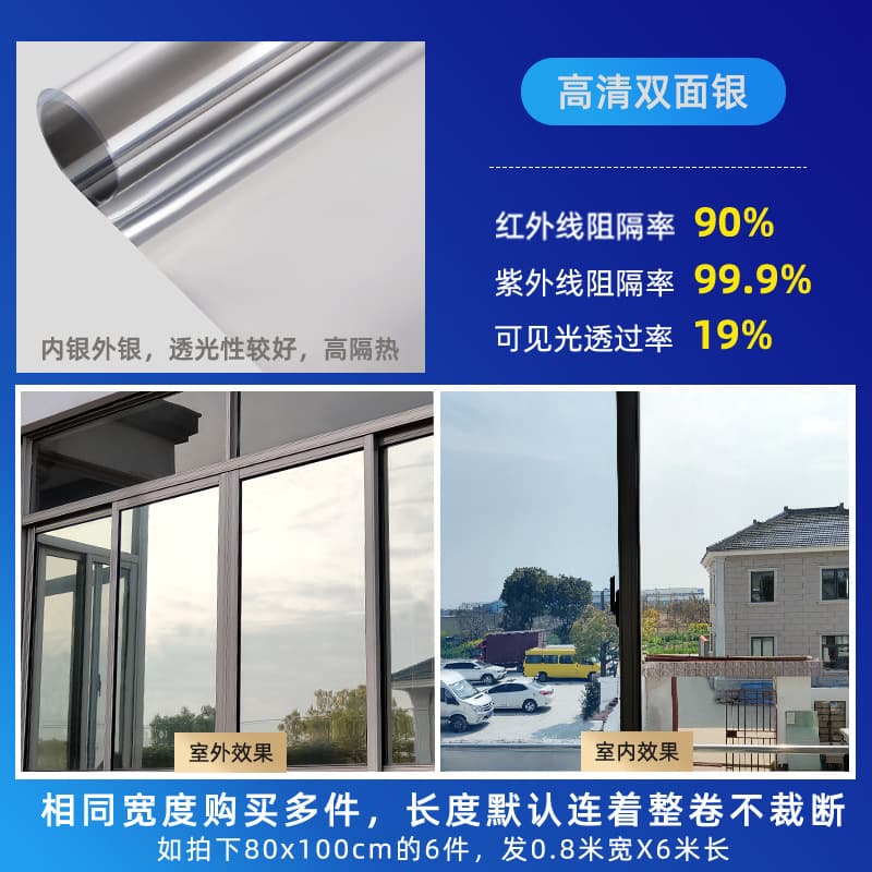 One-way privacy window film, see out but not in, single-sided transparent, opaque, anti-peep anti-exposure window sticker