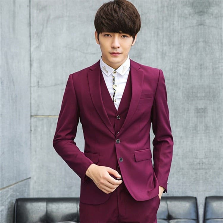 Men's Colorful Blazer New Business Suit Single-Breasted Slim Fit White Collar Suit Men's Small Suit