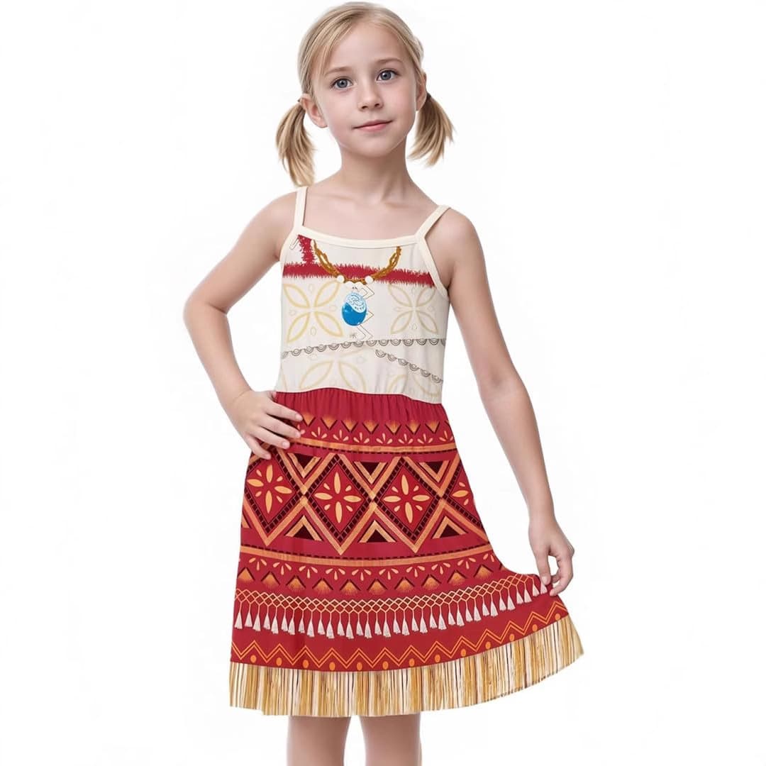 2025 new supply model Moana 2 Moana cosplay fringed beach skirt girls performance dress