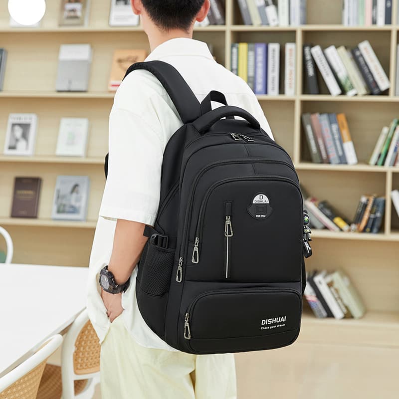 2025 New Style Middle School Student Backpack for Boys, Junior High and High School, Extra Large Capacity, Ergonomic Spine Protection, Male Style
