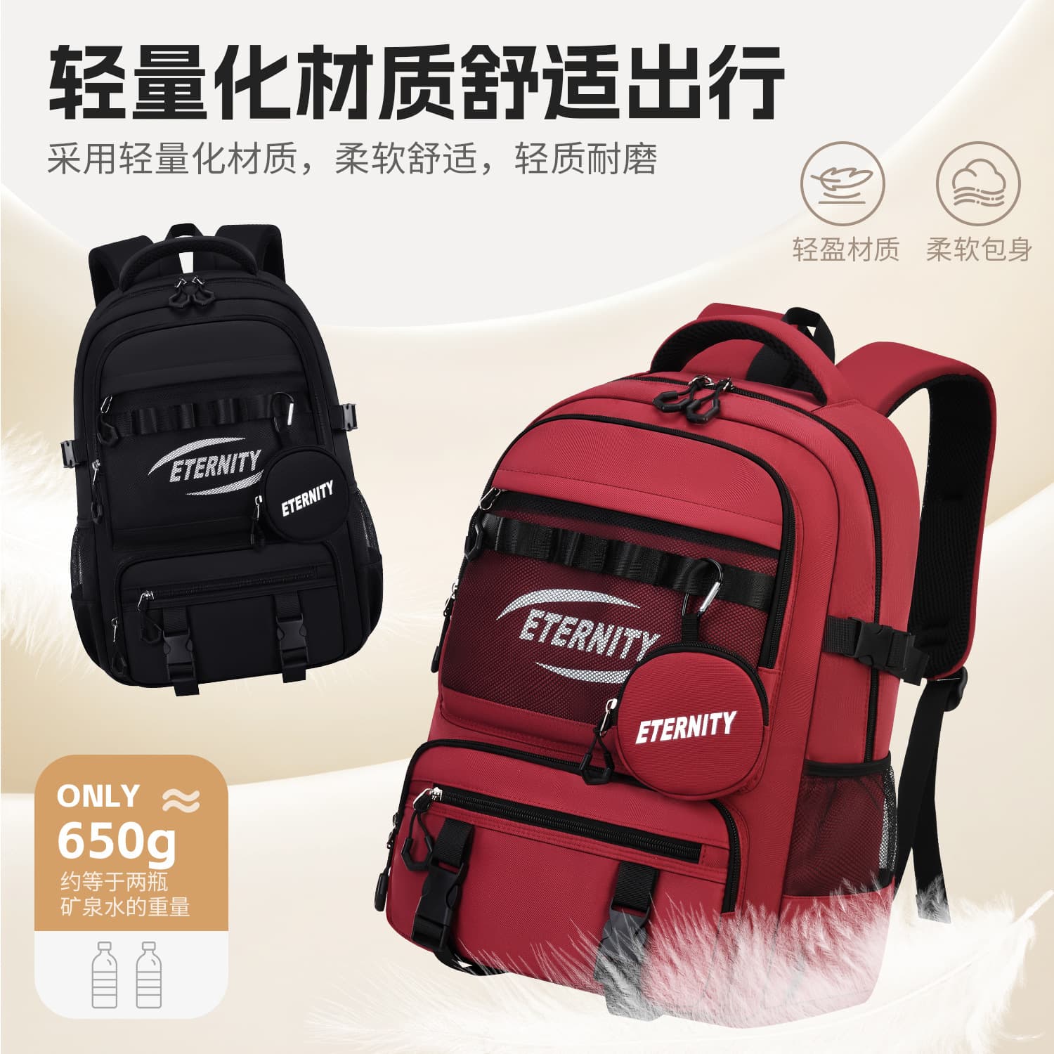 Women's Lightweight Travel Backpack for Campus Commute, Student School Bag, Laptop Backpack for Middle School Students, Outdoor Backpack