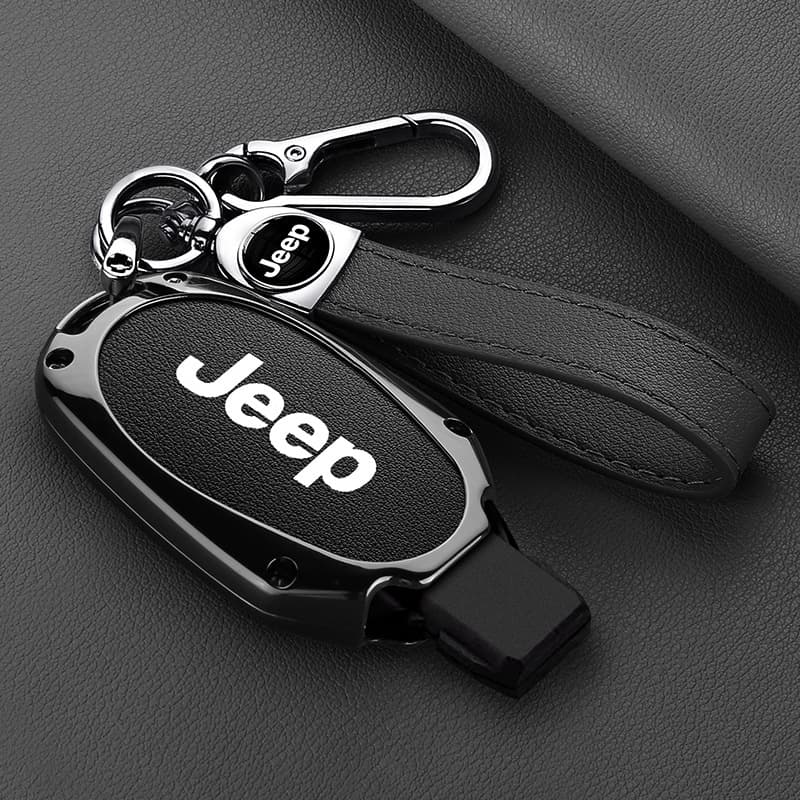 Metal Protective Key Case Cover for JEEP Grand Cherokee Chrysler, Full Wrap Anti-Drop Interior Accessory