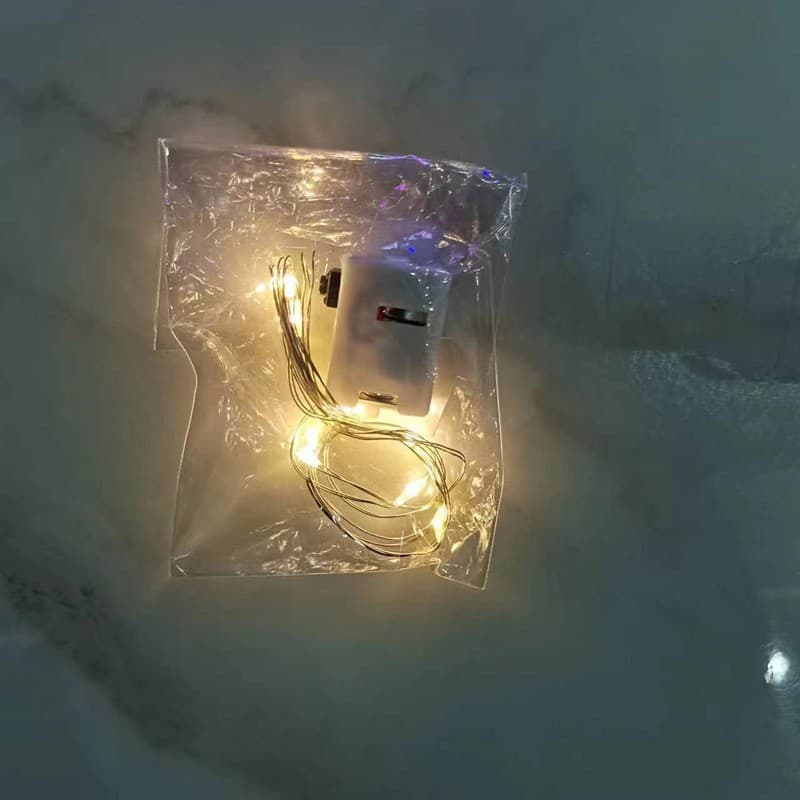 Three-Function Copper Wire String Lights LED Copper Wire Lights Gift Box Decorative Lights Button String Lights Flashing Color Lights