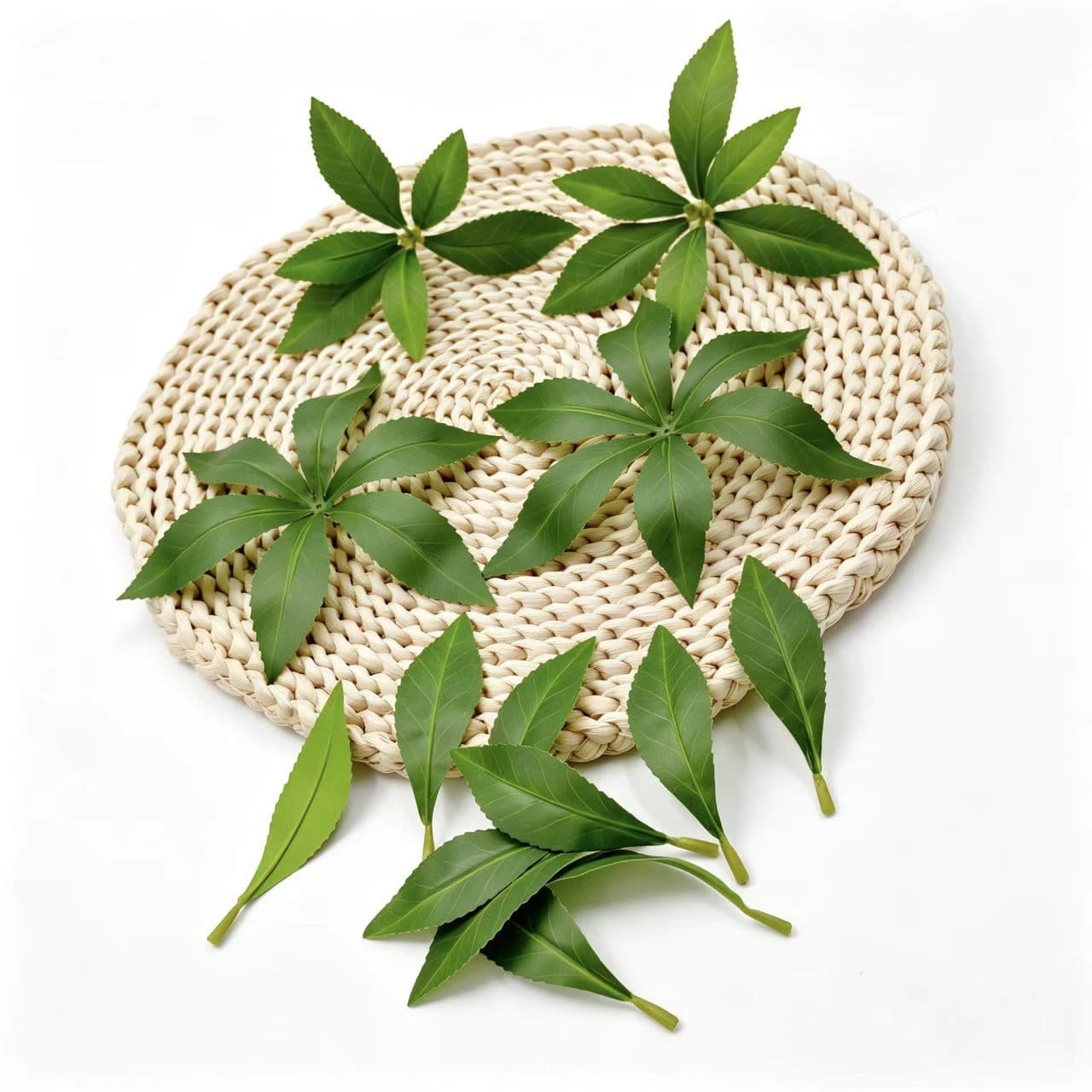 Artificial Green Plant Single Leaf, Pieris Japonica Leaf, Bell Tree Leaf, Artificial Dry Branch, Engineering Landscape Fake Leaves
