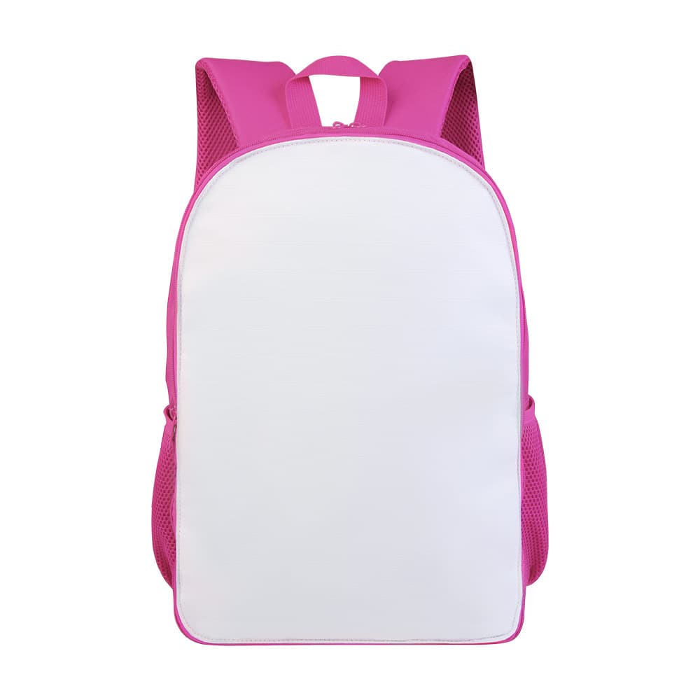 Blank heat transfer front piece, rose red removable piece backpack, 17-inch student schoolbag with logo printable
