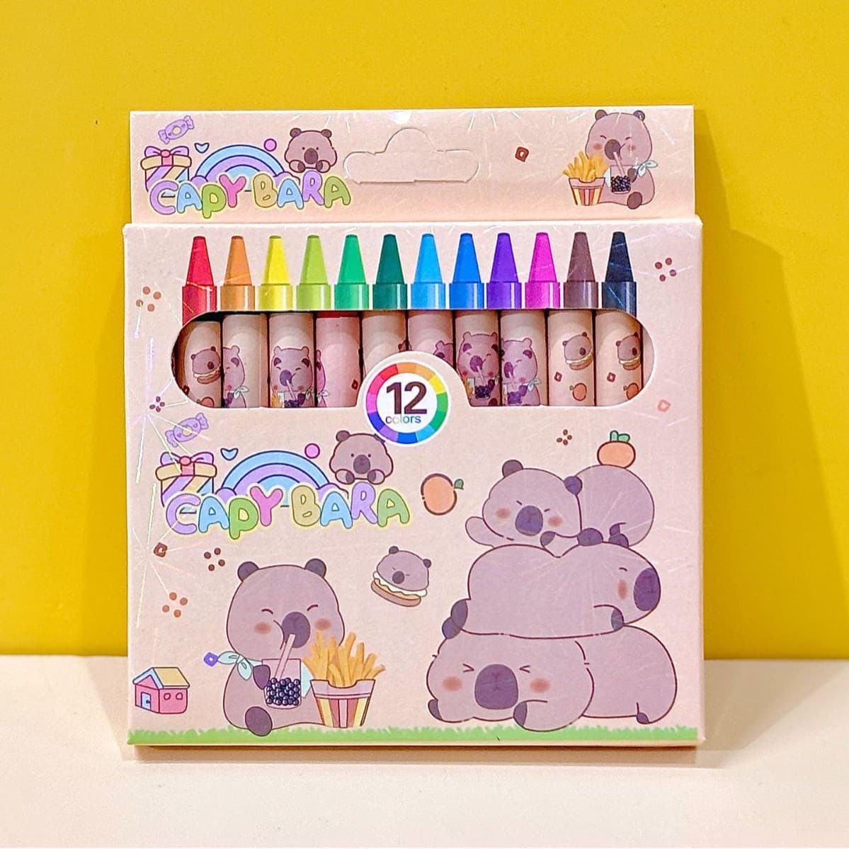 Primary School Stationery Cartoon Coloring Pen Stitch 12-Color Crayon for Children Kindergarten Drawing Prize