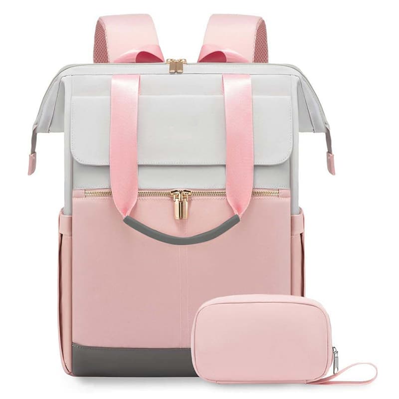 New versatile and simple cross-border women's travel laptop large-capacity luggage cream backpack